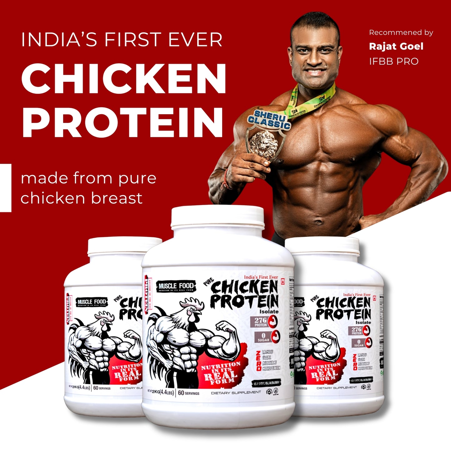 PURE CHICKEN PROTEIN ISOLATE - 2 Kg