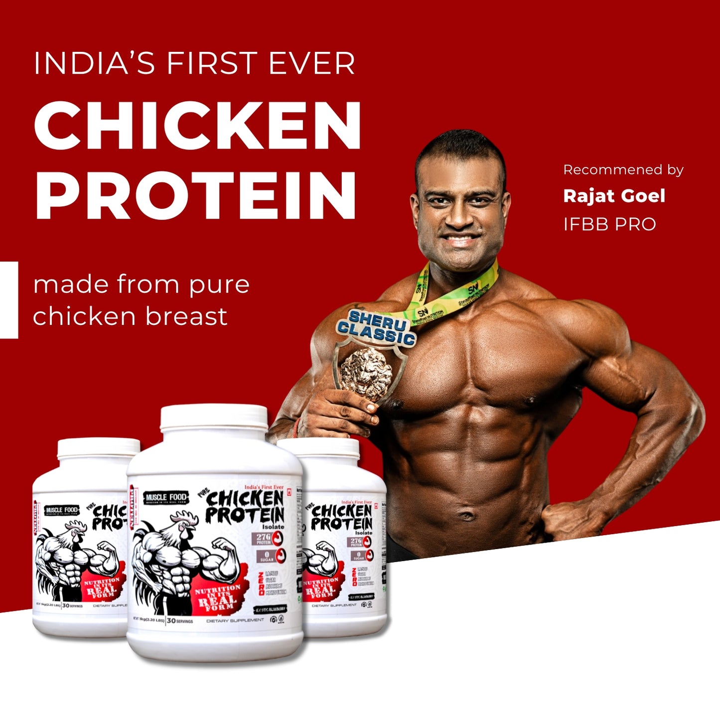 PURE CHICKEN PROTEIN ISOLATE - 1 Kg