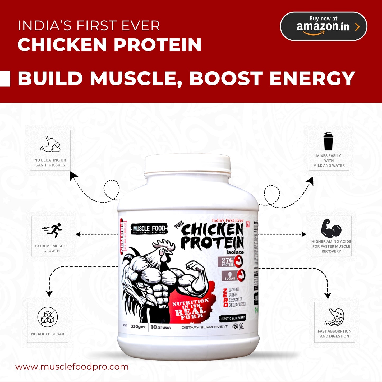 PURE CHICKEN PROTEIN ISOLATE - 330 gm